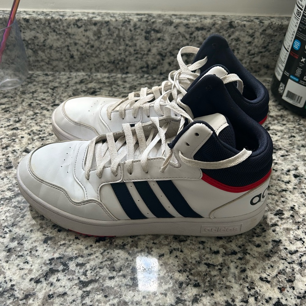 Adidas Hoops 3.0 Men's White and Blue Sneakers